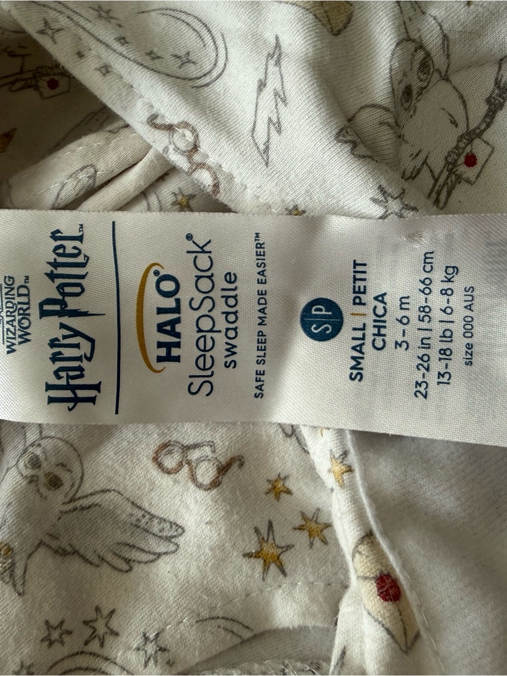 Halo Harry Potter Sleep Sack in Cream with Gold and Brown Accents